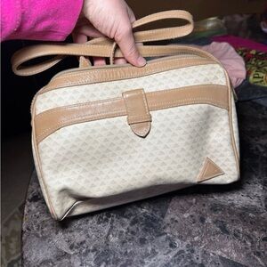 1984 Liz Claiborne Beige and Brown Crossbody Bag
